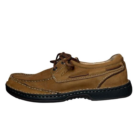 Clarks Men’s Waterloo XTR Lite Nubuck Boat Shoes Brown Size 8.5 - Picture 4 of 8
